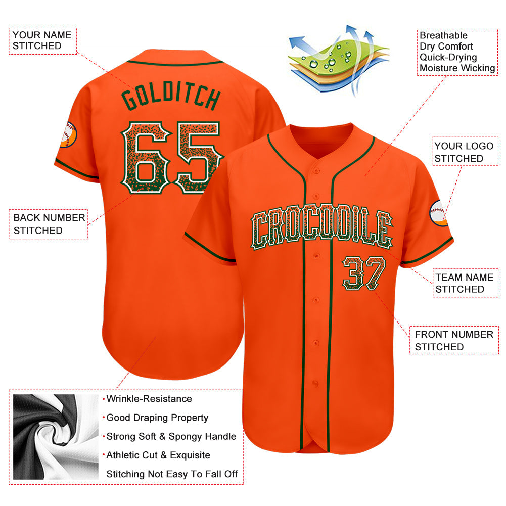 Custom Orange Green-White Authentic Drift Fashion Baseball Jersey - Sky-Custom
