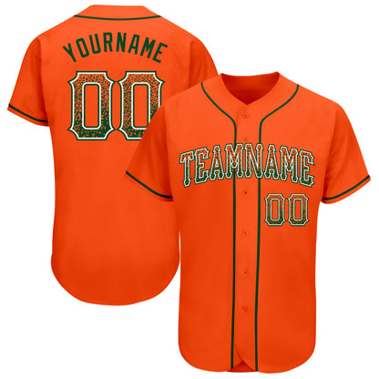 Custom Orange Green-White Authentic Drift Fashion Baseball Jersey - Sky-Custom