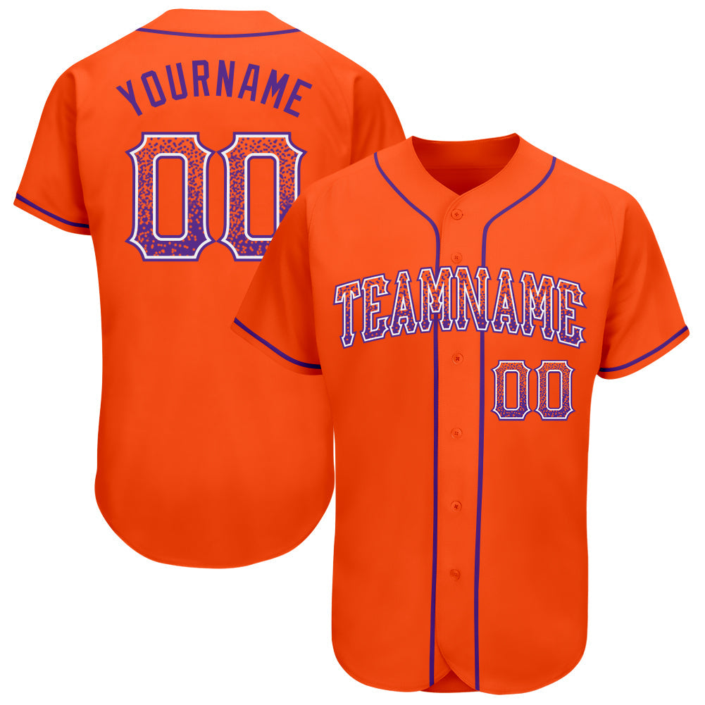 Custom Orange Purple-White Authentic Drift Fashion Baseball Jersey - Sky-Custom