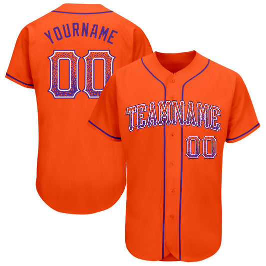 Custom Orange Purple-White Authentic Drift Fashion Baseball Jersey - Sky-Custom