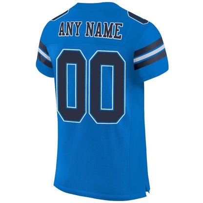 Custom Panther Blue Navy-White Mesh Authentic Football Jersey - Sky-Custom