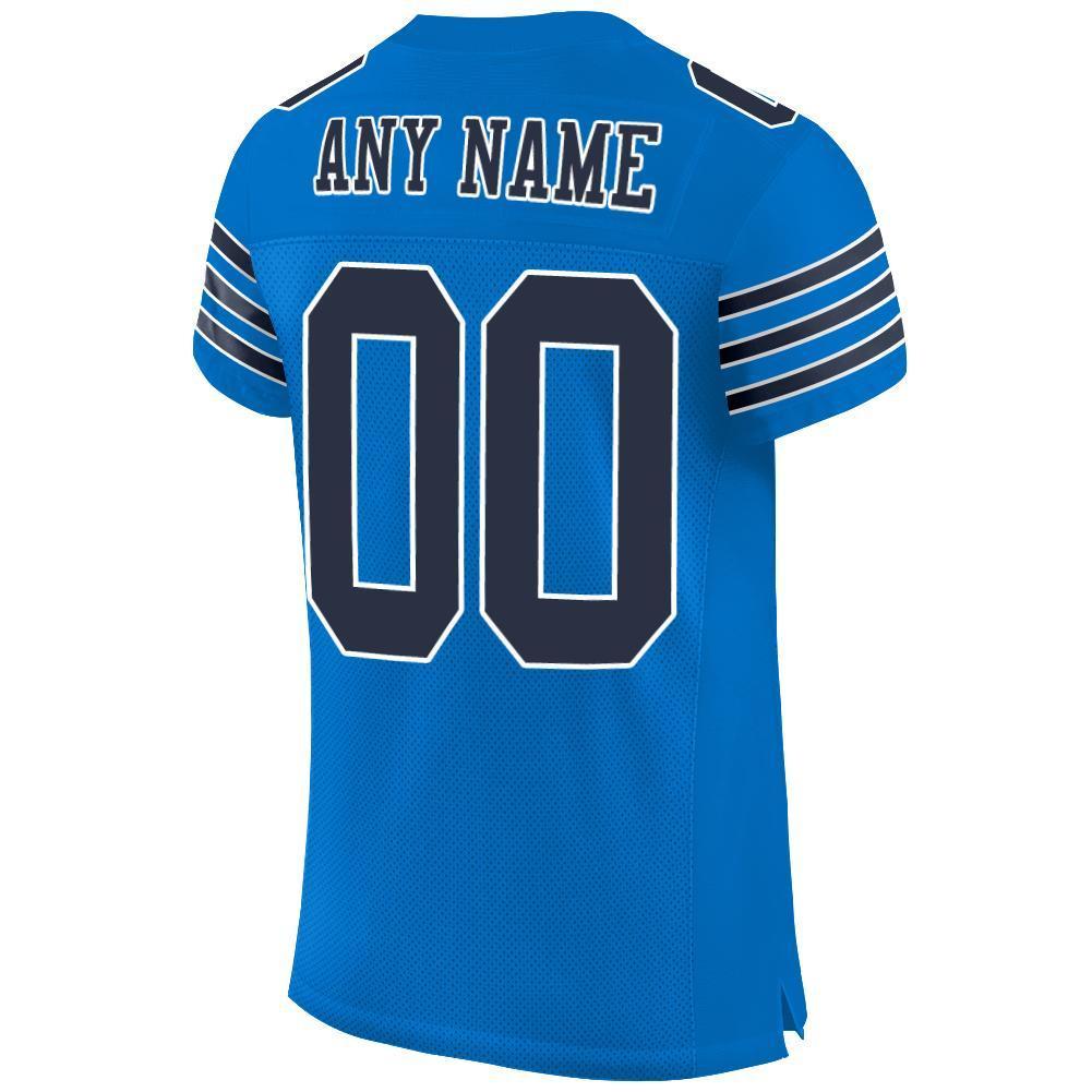 Custom Panther Blue Navy-White Mesh Authentic Football Jersey - Sky-Custom