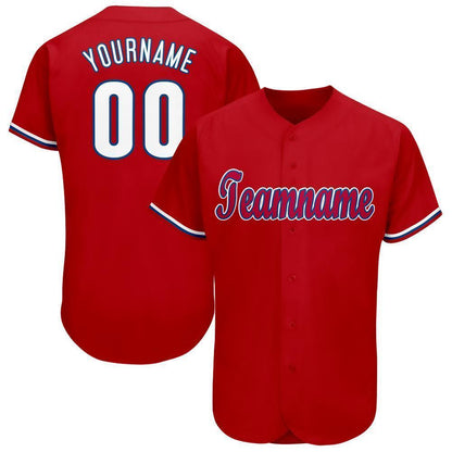 Custom Red White-Royal Baseball Jersey - Sky-Custom