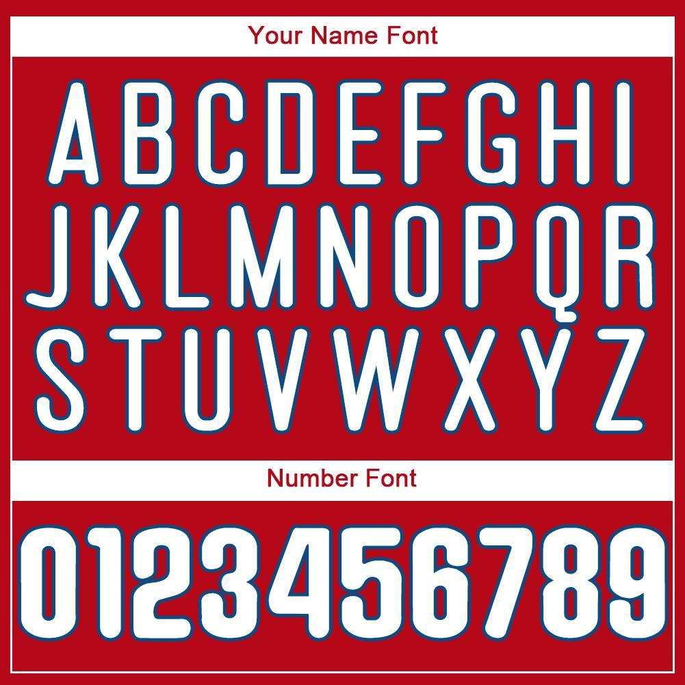 Custom Red White-Royal Baseball Jersey - Sky-Custom