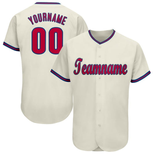 Custom Cream Red-Royal Baseball Jersey - Sky-Custom
