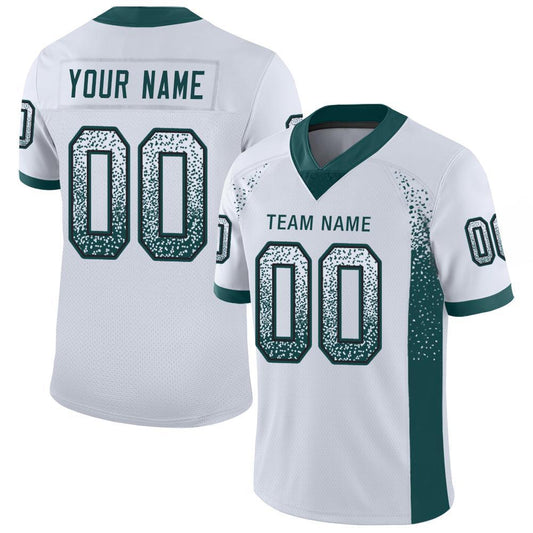 Custom White Midnight Green-Black Mesh Drift Fashion Football Jersey - Sky-Custom