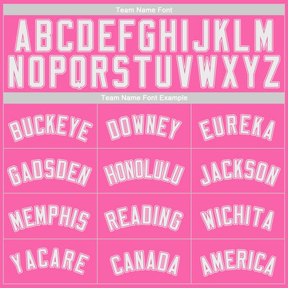 Custom Pink White Authentic Baseball Jersey - Sky-Custom