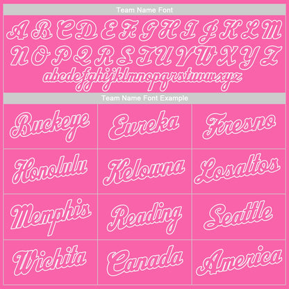 Custom Pink White Authentic Baseball Jersey - Sky-Custom