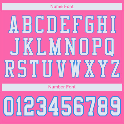 Custom Pink White-Powder Blue Mesh Authentic Football Jersey - Sky-Custom
