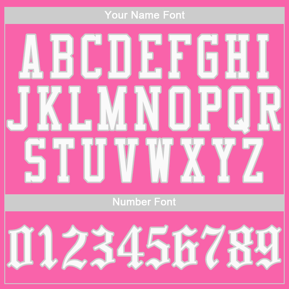 Custom Pink White-Gray Authentic Baseball Jersey - Sky-Custom