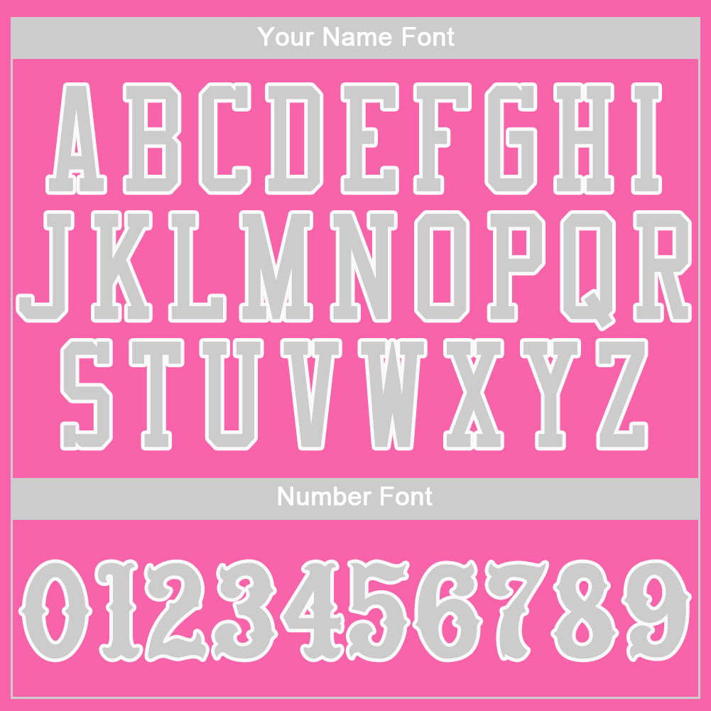 Custom Pink Gray-White Authentic Baseball Jersey - Sky-Custom