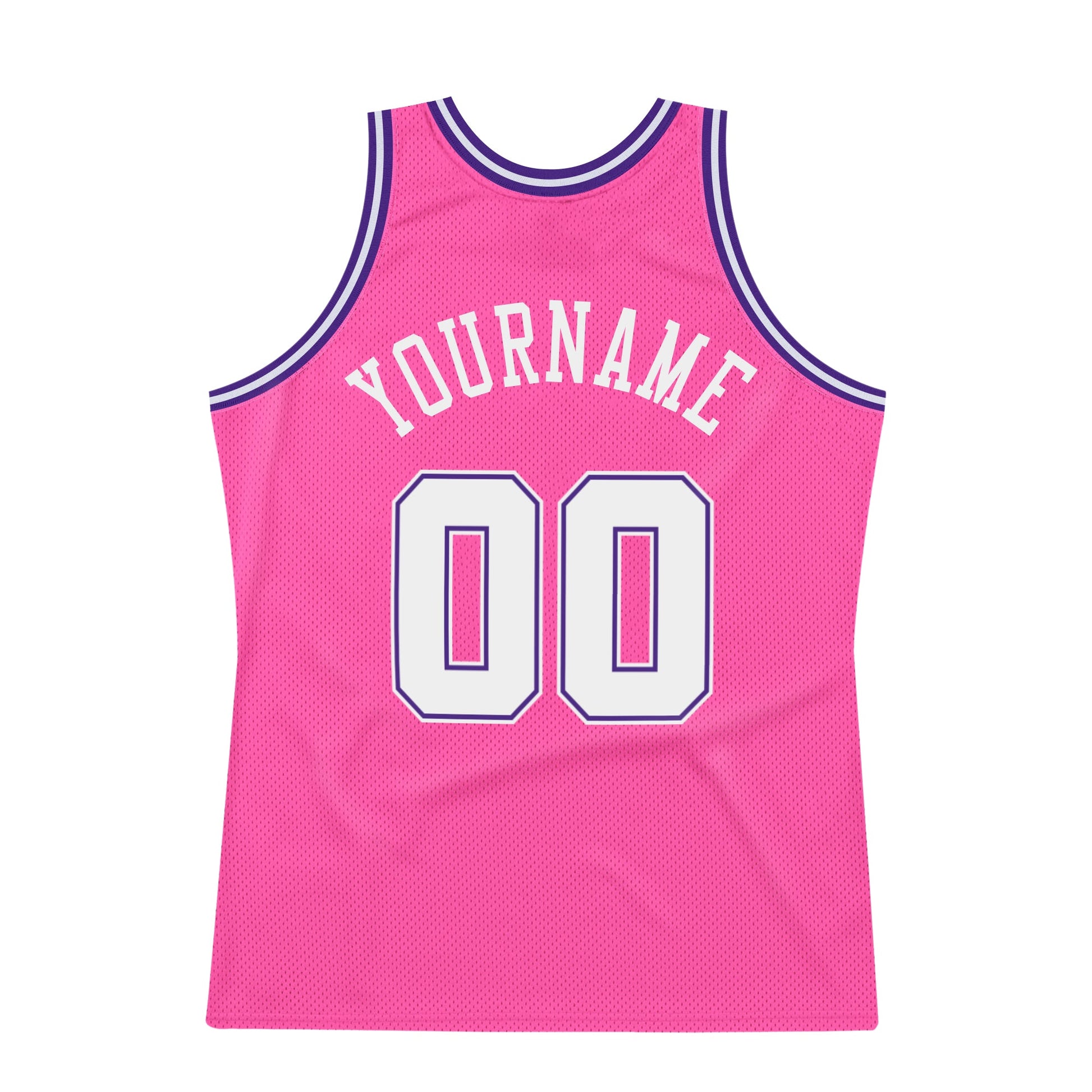 Custom Pink White-Purple Authentic Throwback Basketball Jersey - Sky-Custom