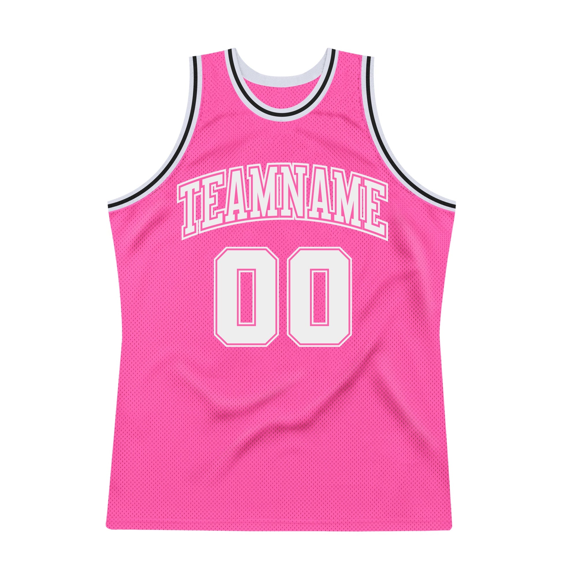 Custom Pink White-Black Authentic Throwback Basketball Jersey - Sky-Custom