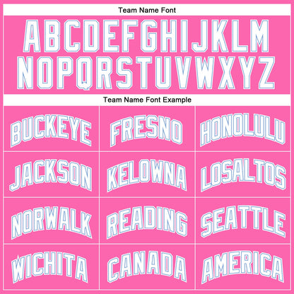 Custom Pink White-Light Blue Authentic Throwback Basketball Jersey - Sky-Custom