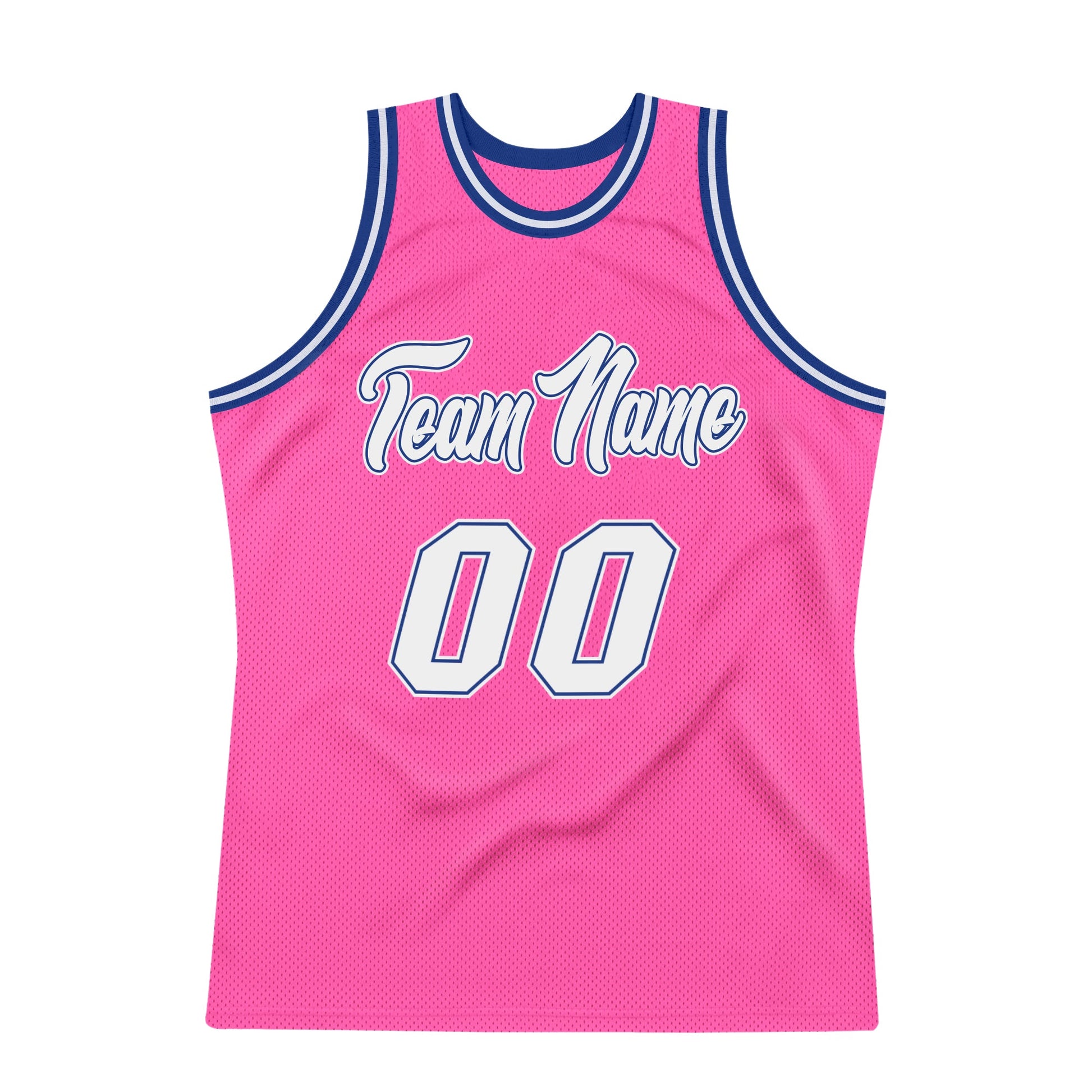 Custom Pink White-Royal Authentic Throwback Basketball Jersey - Sky-Custom