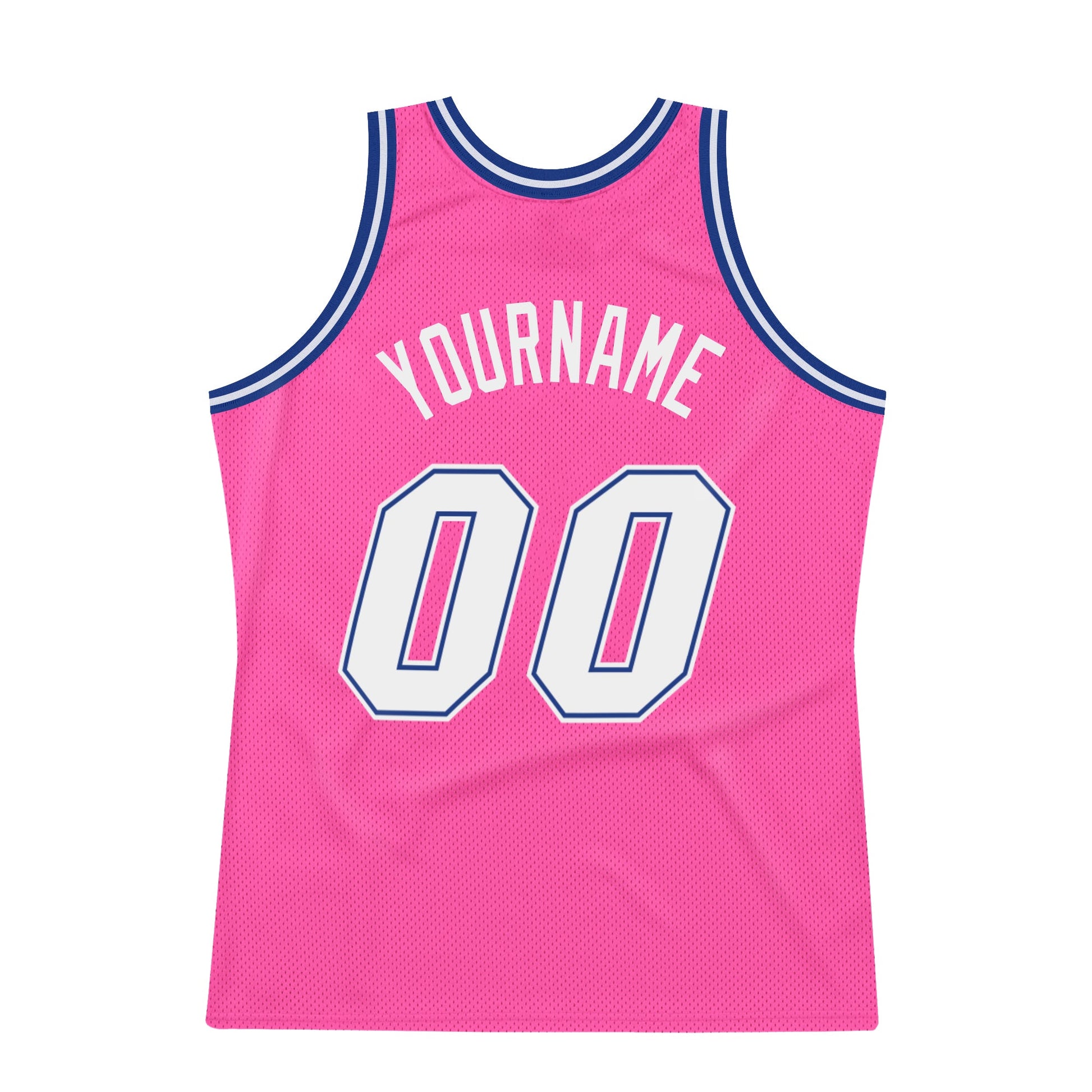 Custom Pink White-Royal Authentic Throwback Basketball Jersey - Sky-Custom