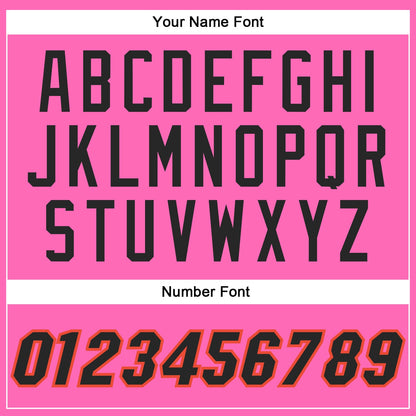 Custom Pink Black-Orange Authentic Throwback Basketball Jersey - Sky-Custom