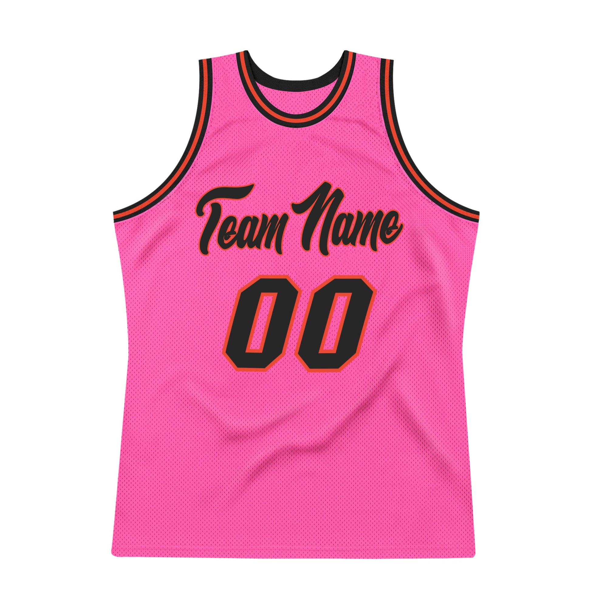 Custom Pink Black-Orange Authentic Throwback Basketball Jersey - Sky-Custom