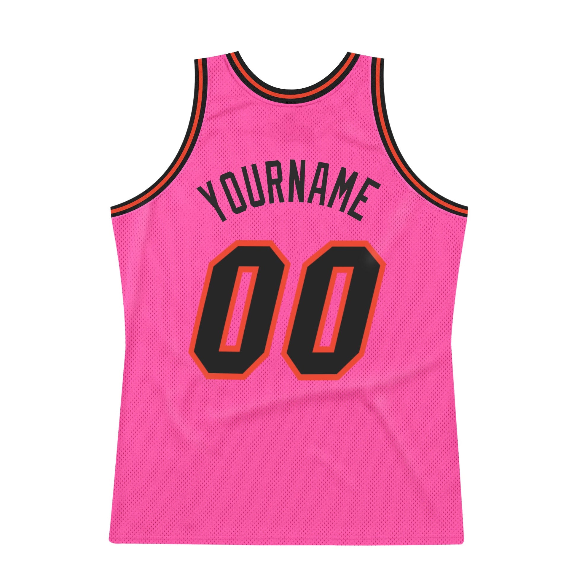 Custom Pink Black-Orange Authentic Throwback Basketball Jersey - Sky-Custom