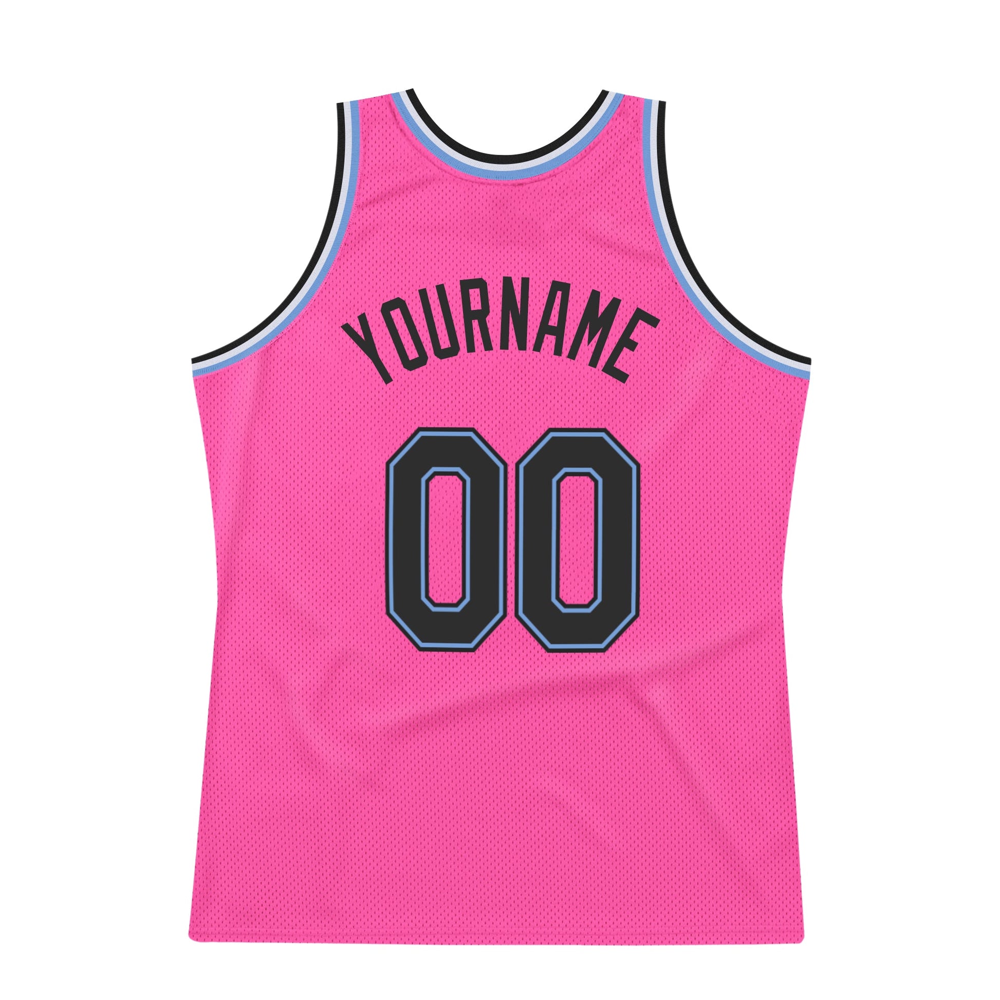 Custom Pink Black-Light Blue Authentic Throwback Basketball Jersey - Sky-Custom