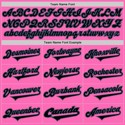 Custom Pink Black-Light Blue Authentic Baseball Jersey - Sky-Custom