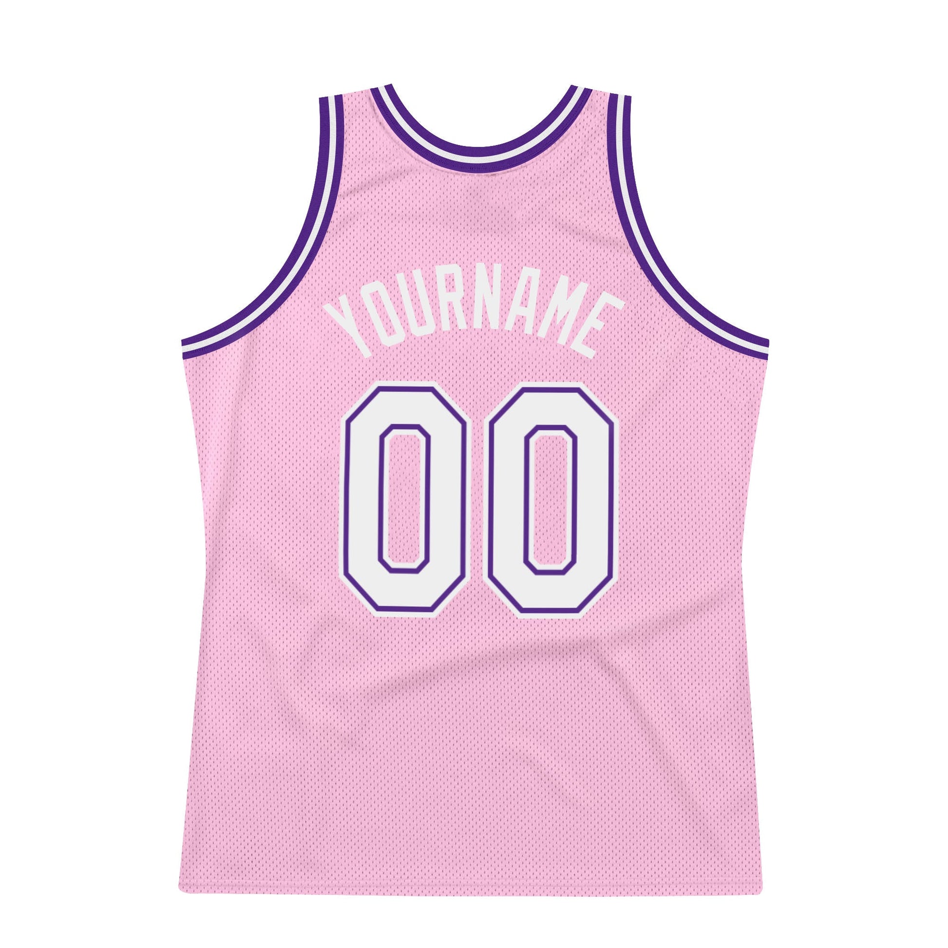 Custom Light Pink White-Purple Authentic Throwback Basketball Jersey - Sky-Custom