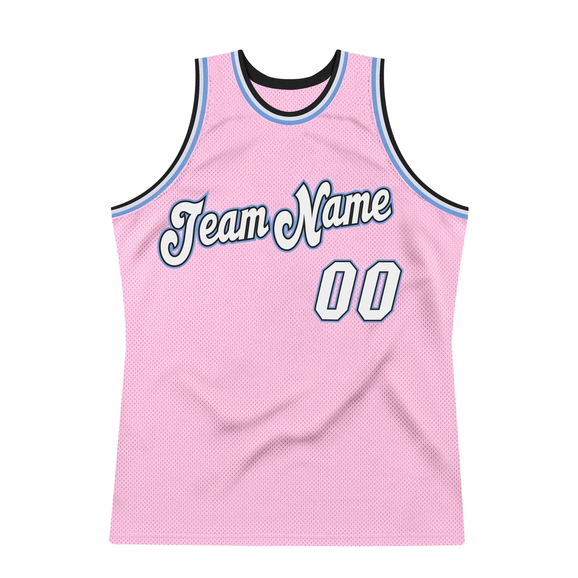 Custom Light Pink White-Light Blue Authentic Throwback Basketball Jersey - Sky-Custom