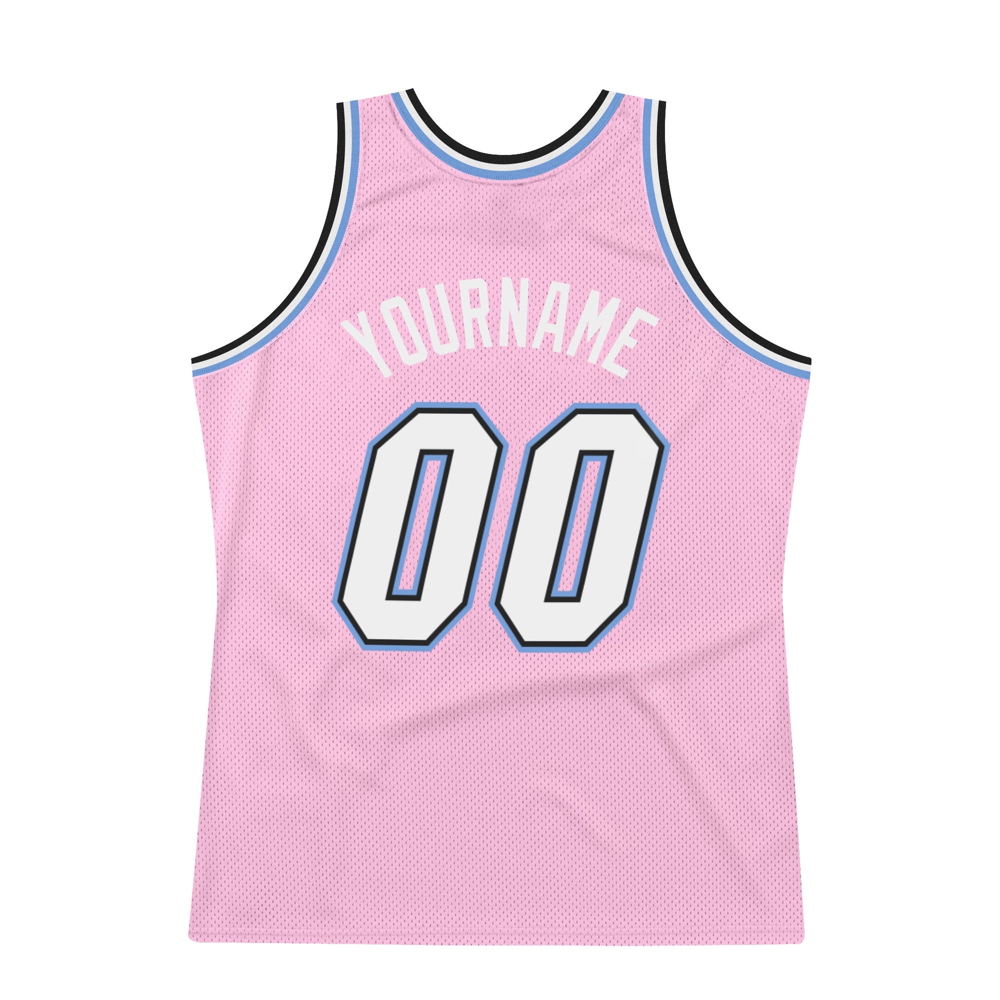 Custom Light Pink White-Light Blue Authentic Throwback Basketball Jersey - Sky-Custom