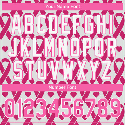 Custom Pink Pink-White 3D Pattern Design Breast Cancer Authentic Baseball Jersey - Sky-Custom