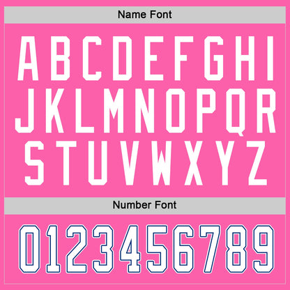 Custom Pink White-Royal Hockey Jersey - Sky-Custom