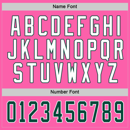 Custom Pink Green-White Hockey Jersey - Sky-Custom