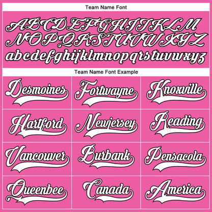 Custom Pink White-Black Authentic Baseball Jersey - Sky-Custom