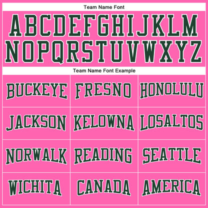 Custom Pink Green-White Authentic Throwback Basketball Jersey - Sky-Custom