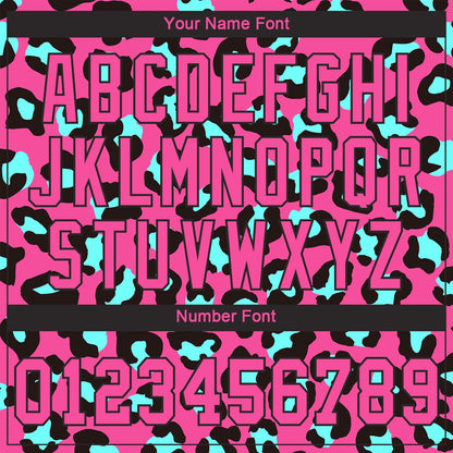 Custom Pink Pink-Black 3D Pattern Design Leopard Authentic Baseball Jersey - Sky-Custom