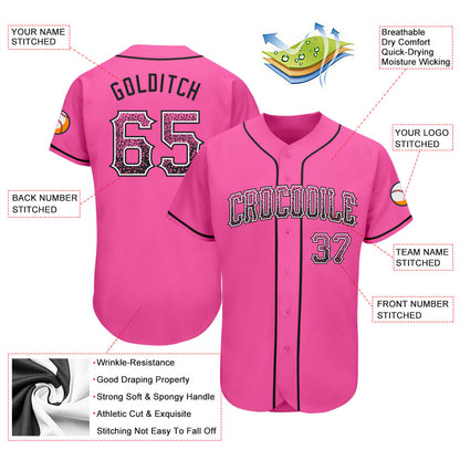 Custom Pink Black-White Authentic Drift Fashion Baseball Jersey - Sky-Custom