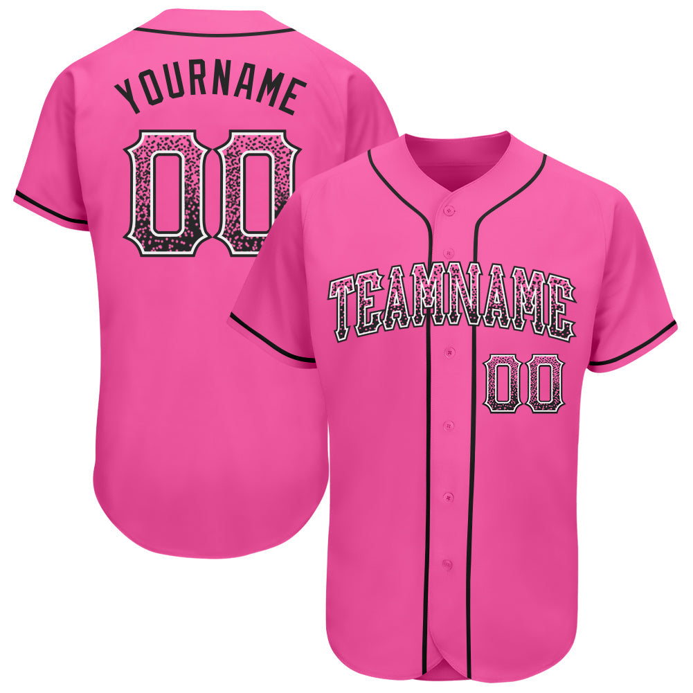 Custom Pink Black-White Authentic Drift Fashion Baseball Jersey - Sky-Custom