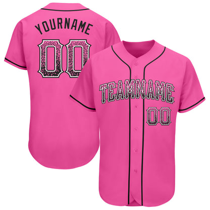 Custom Pink Black-White Authentic Drift Fashion Baseball Jersey - Sky-Custom
