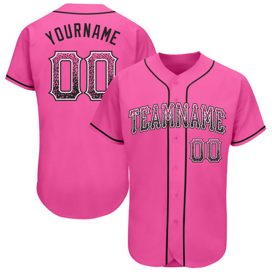Custom Pink Black-White Authentic Drift Fashion Baseball Jersey - Sky-Custom