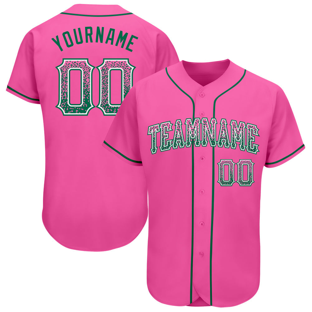 Custom Pink Kelly Green-White Authentic Drift Fashion Baseball Jersey - Sky-Custom