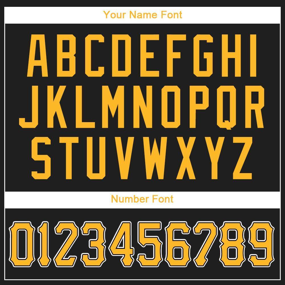 Custom Black Gold-White Baseball Jersey - Sky-Custom