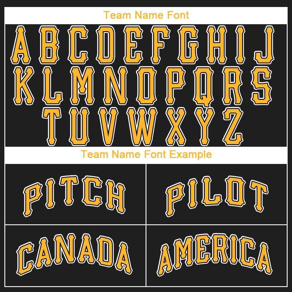 Custom Black Gold-White Baseball Jersey - Sky-Custom