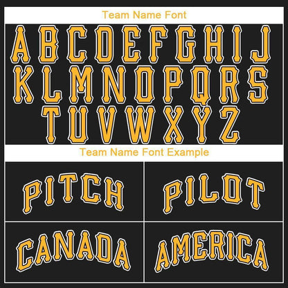 Custom Black Gold-White Baseball Jersey - Sky-Custom