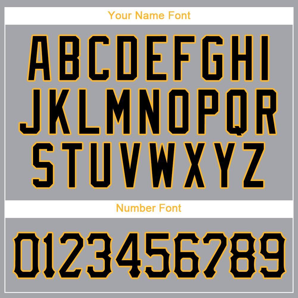Custom Gray Black-Gold Baseball Jersey - Sky-Custom