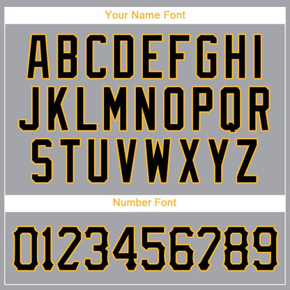 Custom Gray Black-Gold Baseball Jersey - Sky-Custom