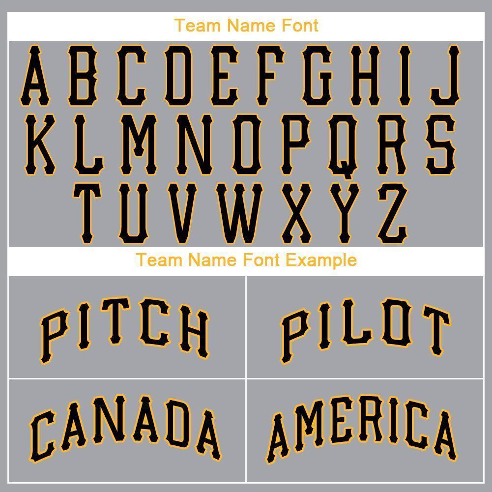 Custom Gray Black-Gold Baseball Jersey - Sky-Custom