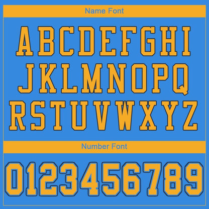 Custom Powder Blue Gold-Navy Mesh Authentic Football Jersey - Sky-Custom