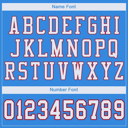 Custom Powder Blue White-Red Mesh Authentic Football Jersey - Sky-Custom