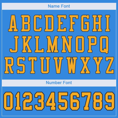 Custom Powder Blue Gold-Navy Mesh Authentic Football Jersey - Sky-Custom