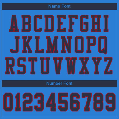 Custom Powder Blue Navy-Red Mesh Authentic Football Jersey - Sky-Custom