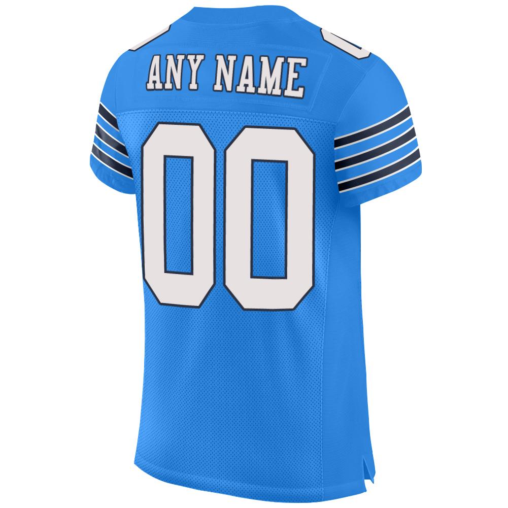 Custom Powder Blue White-Navy Mesh Authentic Football Jersey - Sky-Custom